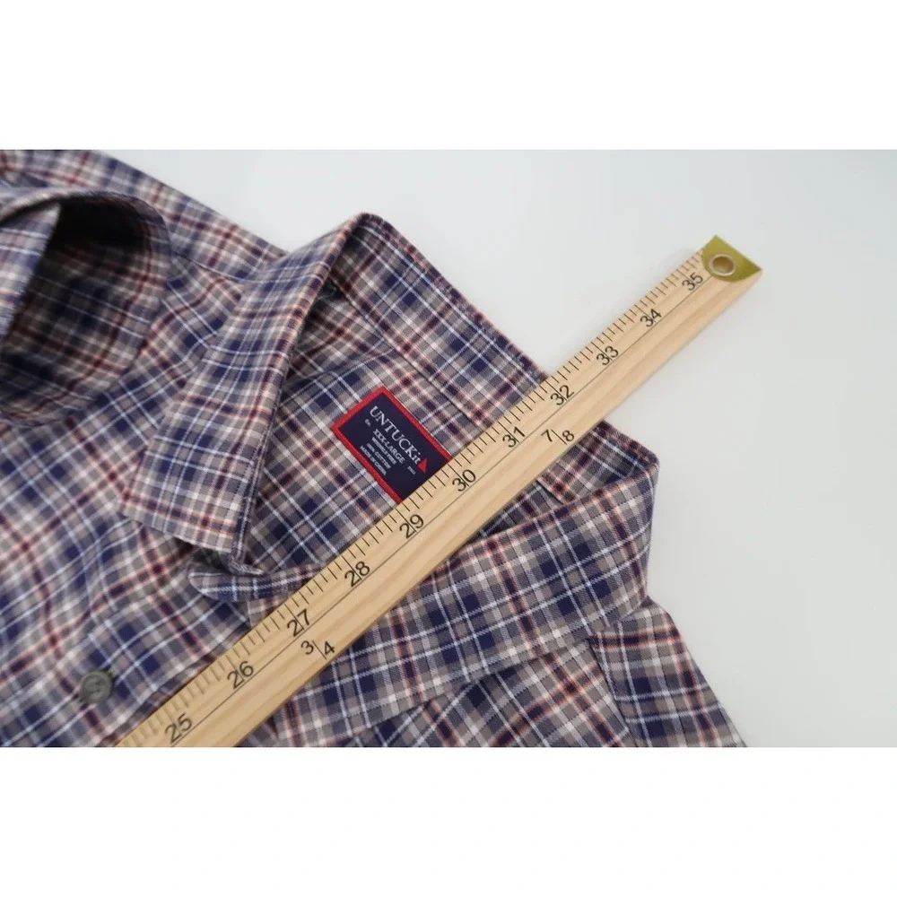 UNTUCKit Shirt‎ Mens XXXL Button Up Wrinkle Free Marchesi Plaid Flannel Size 3XL